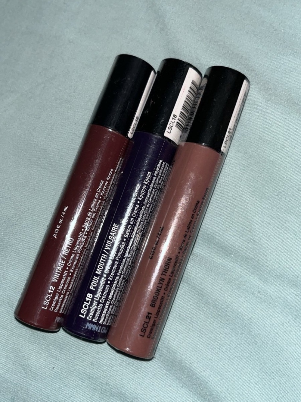 NYX Liquid Lipstick Trio — Burgundy, Deep Purple, Warm Brown